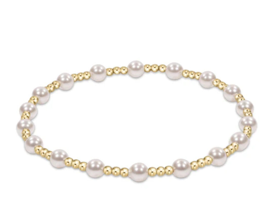 Enewton Classic Gold Sincerity Pattern 4mm Bead Bracelet Pearl