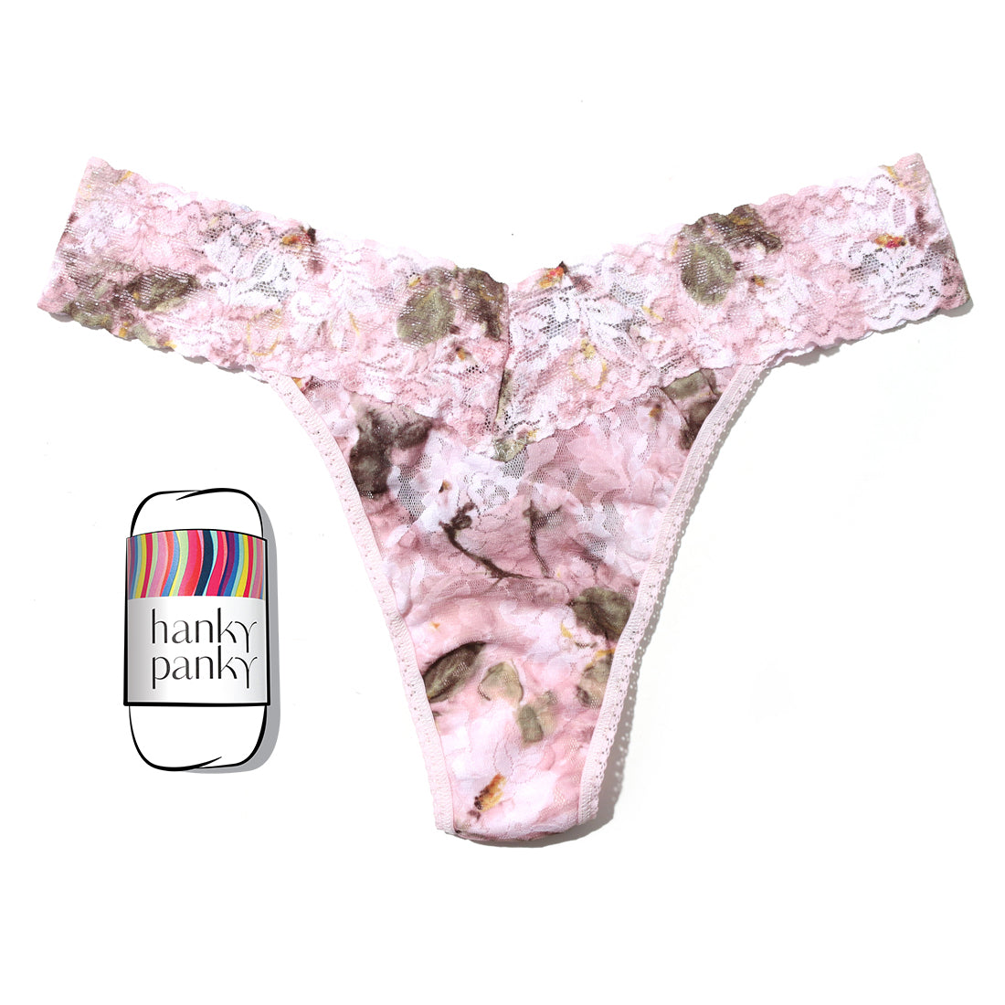Hanky Panky Printed Original Wrapped Thong Printed Antique Lily O/S