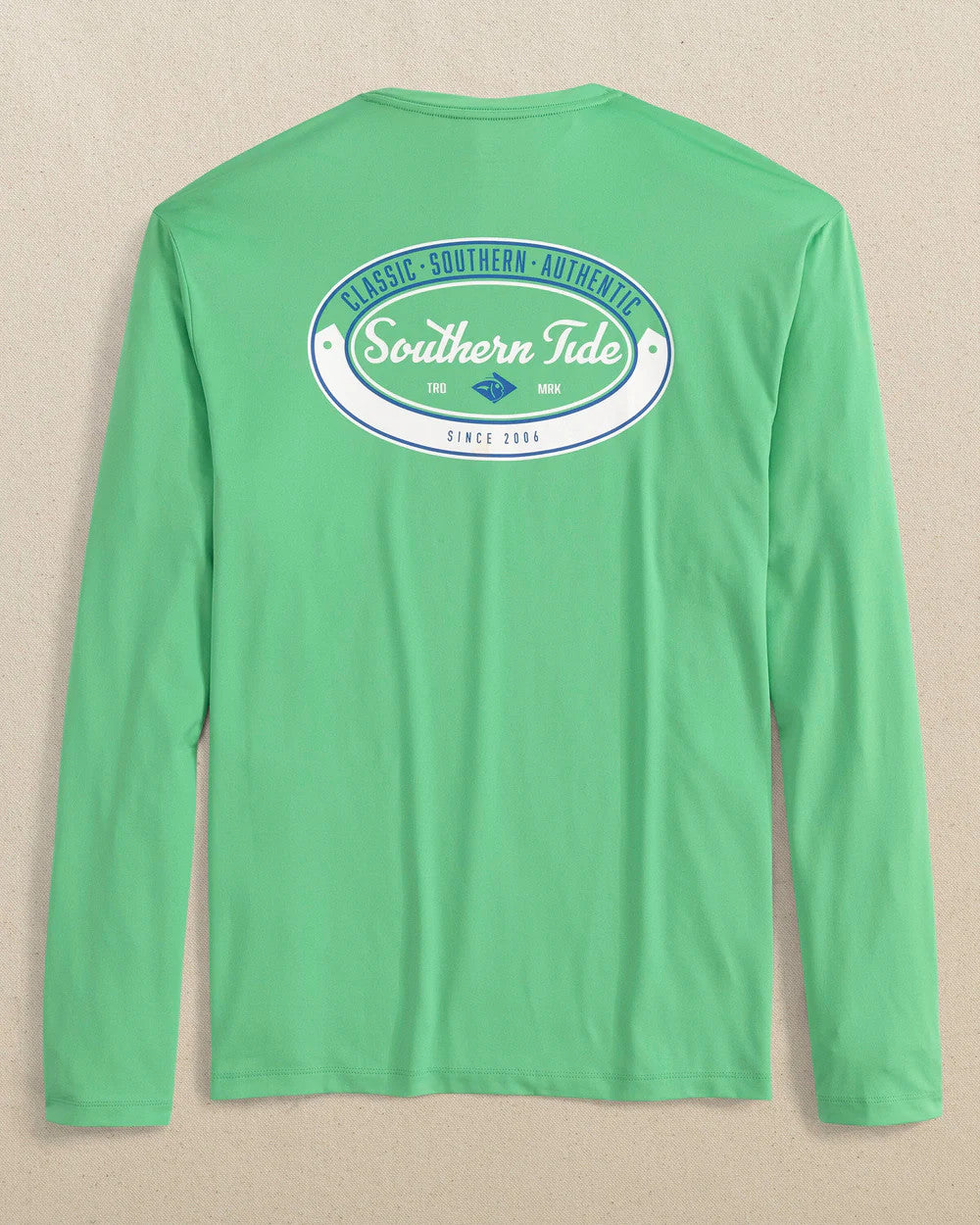 Southern Tide EST 2006 Badge Pert LS Tee Jade Green