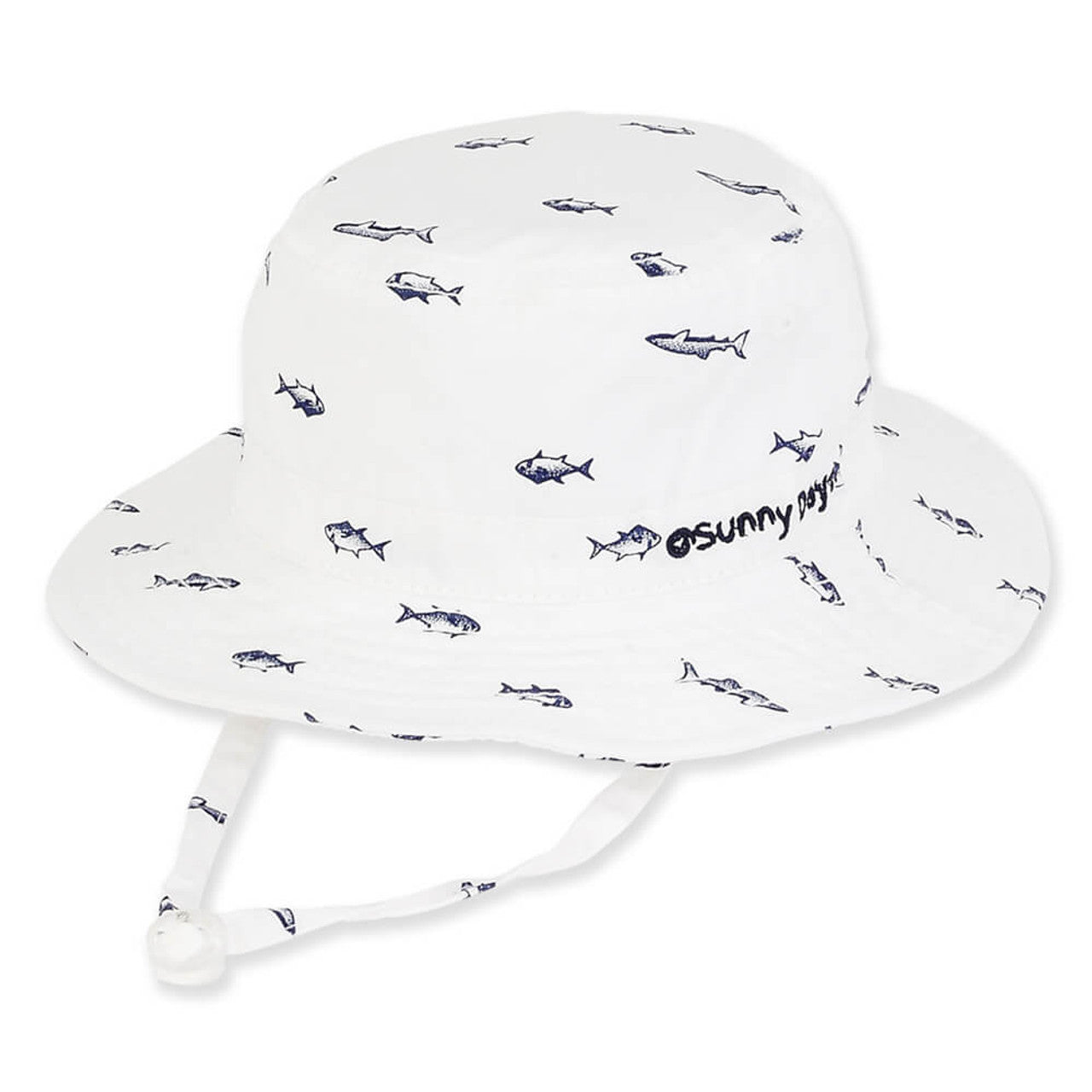 Sun 'N' Sand Kids Fish Printed Bucket Hat White