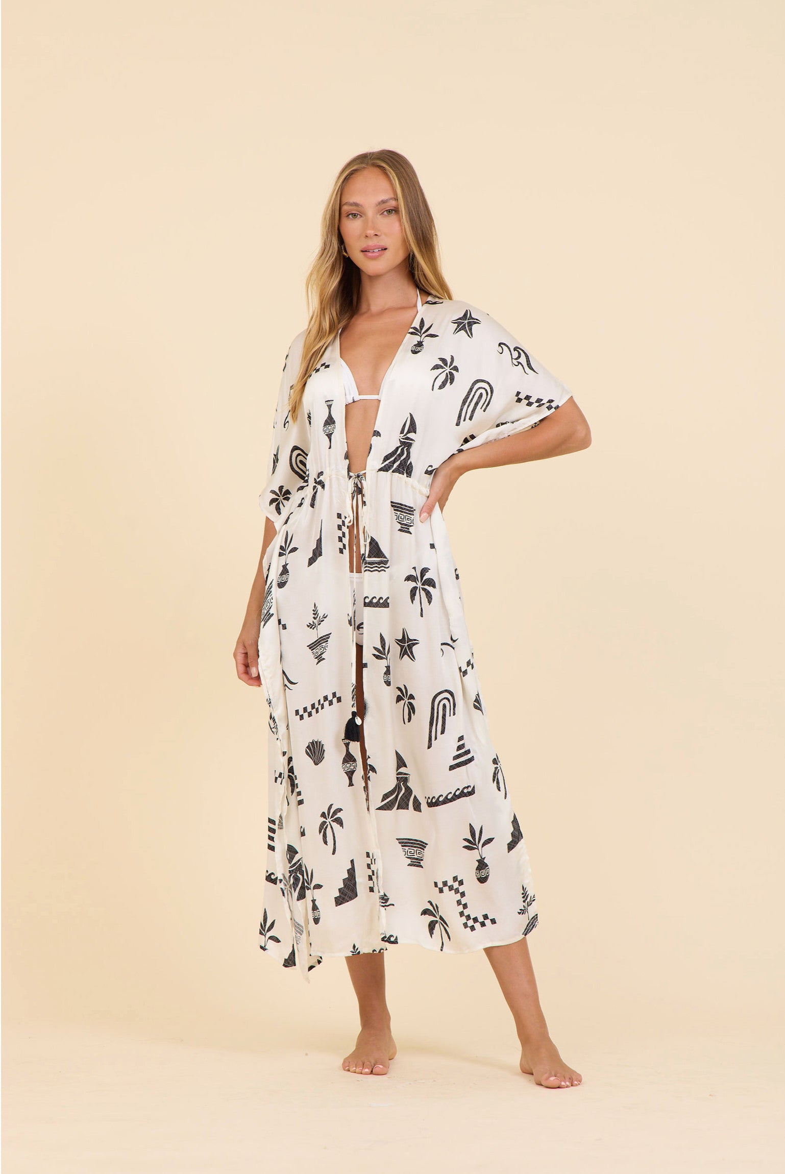 Surf Gypsy Beach Vibe Printed Satin Cover Up