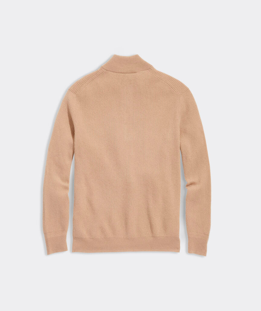 Vineyard Vines Cashmere Fisherman Rib Quarter-Zip Sweater