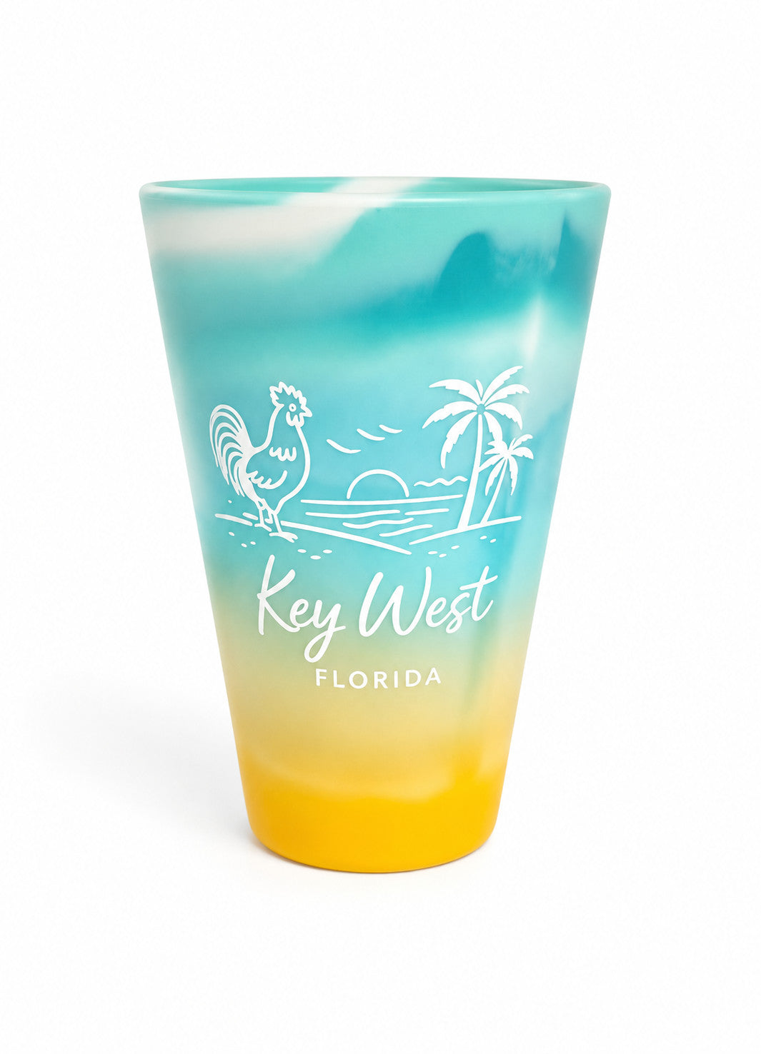 Silipint Rooster Sunset Key West 16oz Pint Cup Shoreline