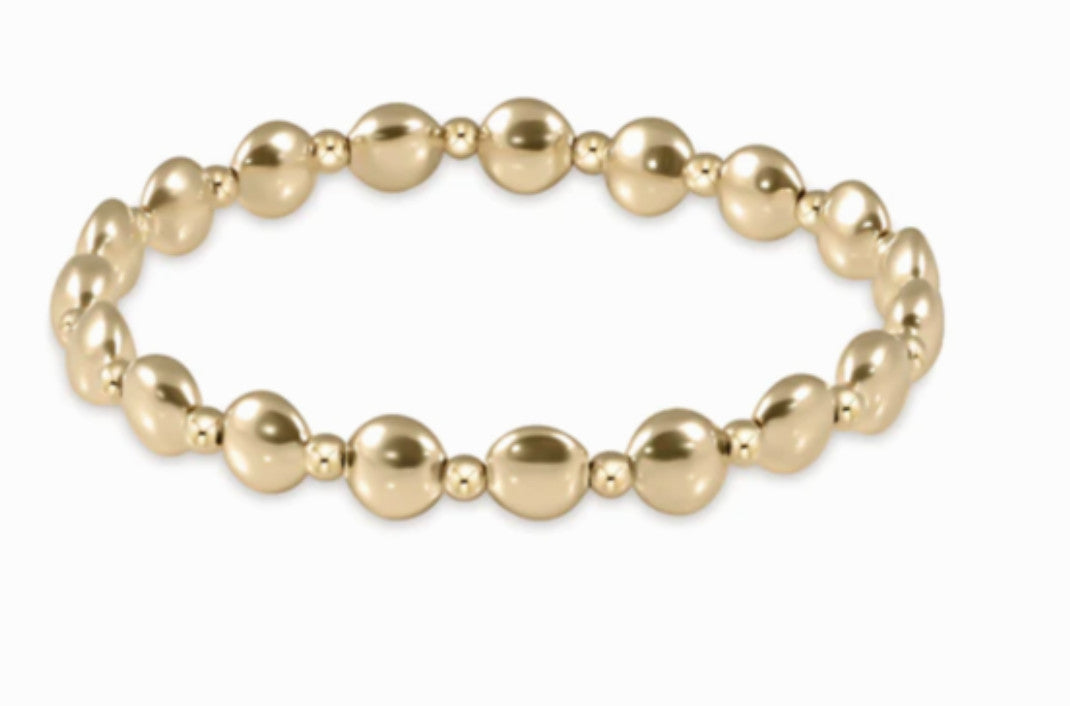 Enewton Honesty Grateful Pattern 6mm Bead Bracelet Gold