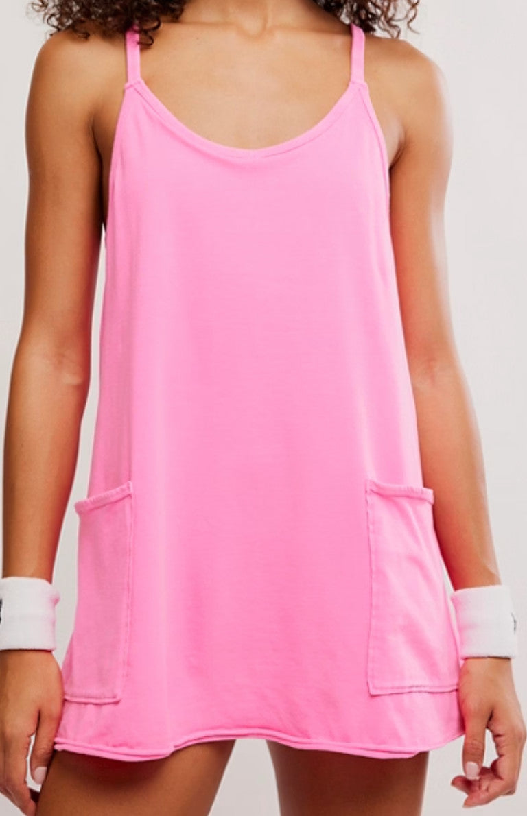 Free People Hot Shot Mini Dress Hot Pink