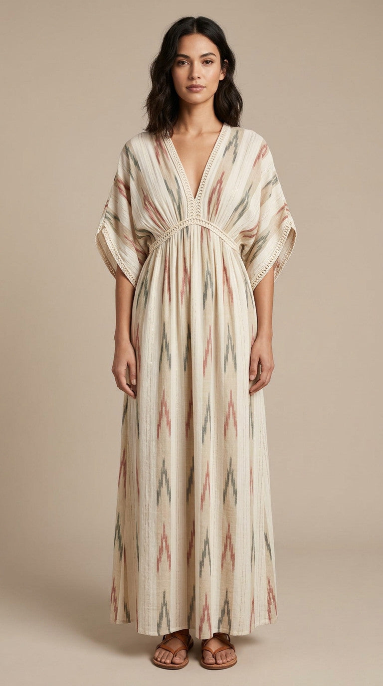 Surf Gypsy Long Dress Aztec Stripe