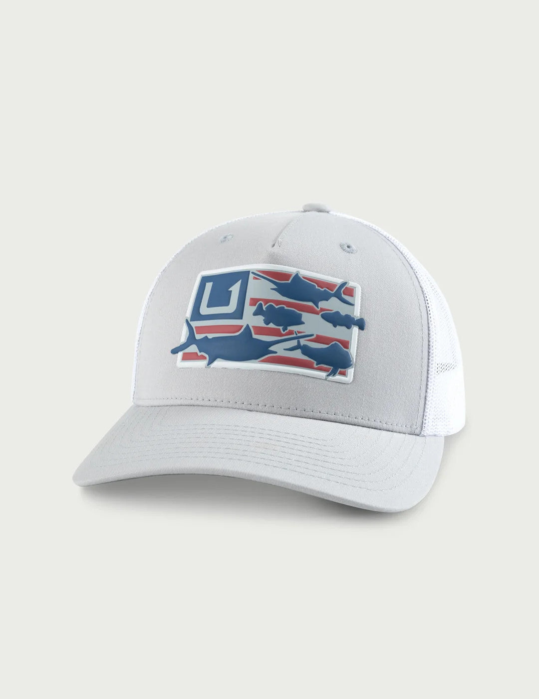 HUK Trophy  Flag Trucker Hat Harbor Mist