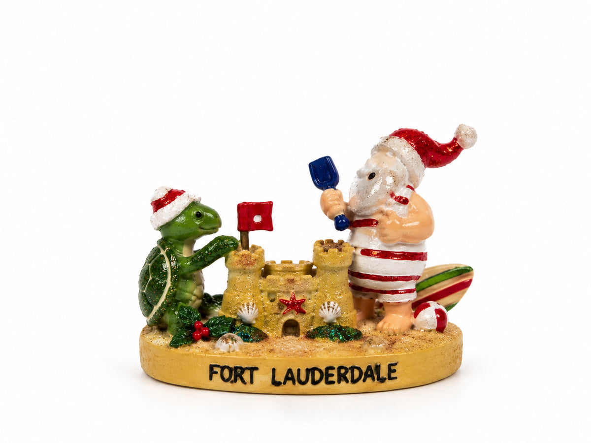 Cape Shore Ft Lauderdale Santa and Turtle Sandcastle Ornament