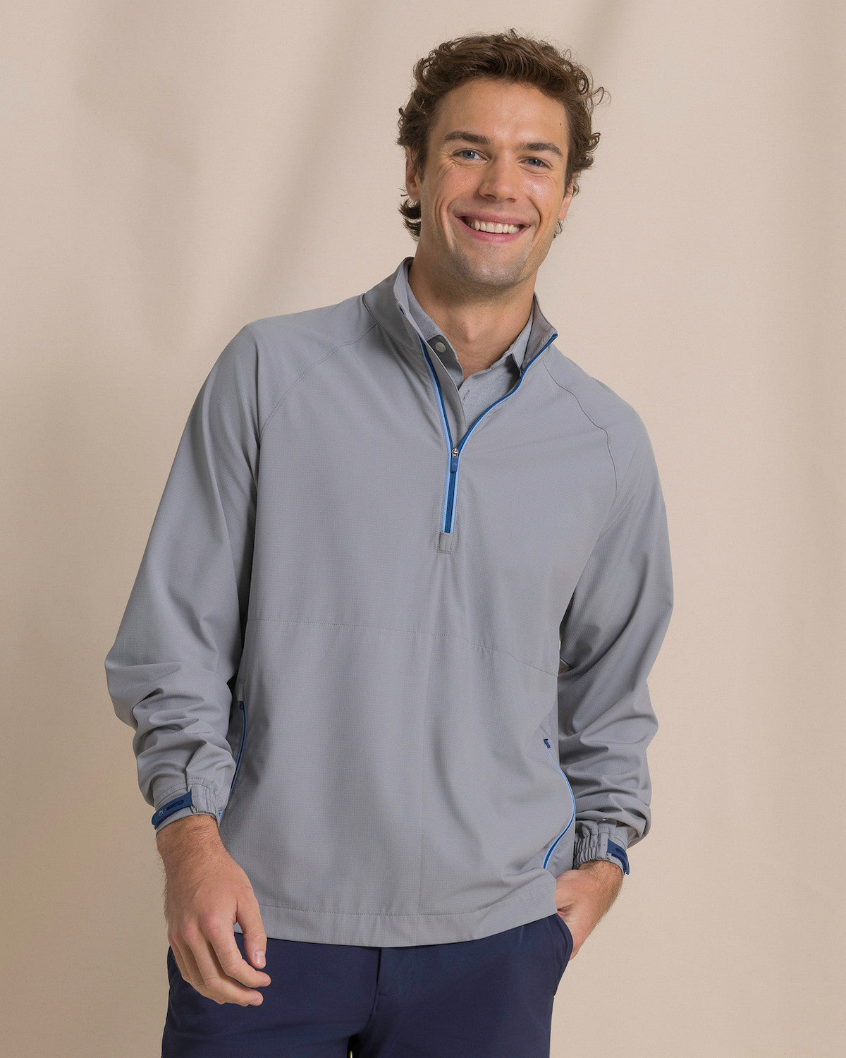 Southern Tide Seabreeze Performance Pullover Steel Grey