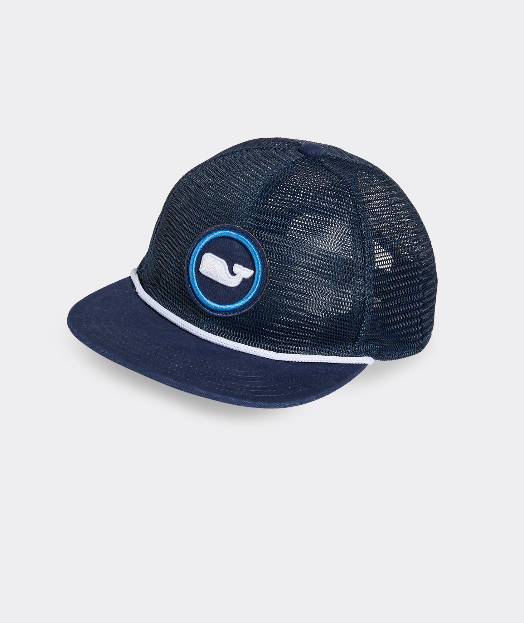 Vineyard Vines Whale Dot Patch Mesh Trucker Vineyard Navy