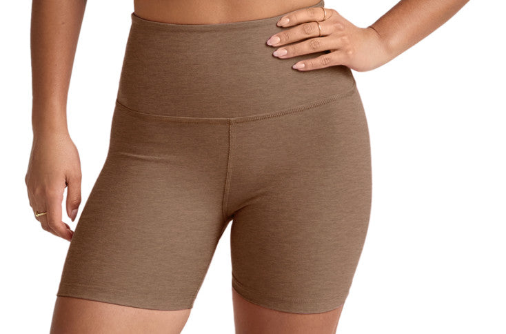Beyond Yoga Keep Pace 5" Short Spacedye True Chocolate Heather