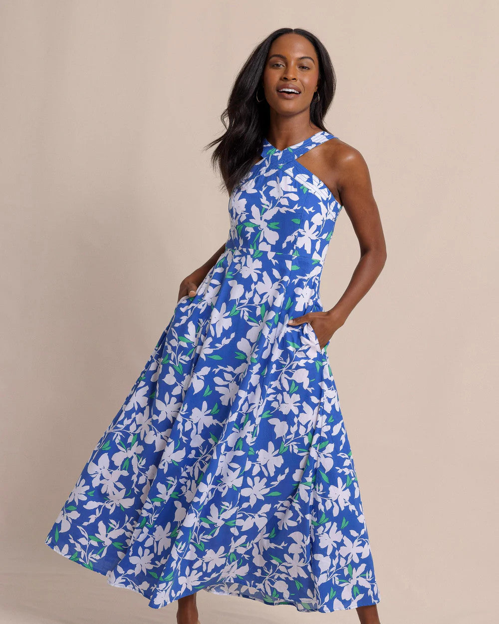 Southern Tide Anniston Blossom Bay Maxi Dress Blue Lolite