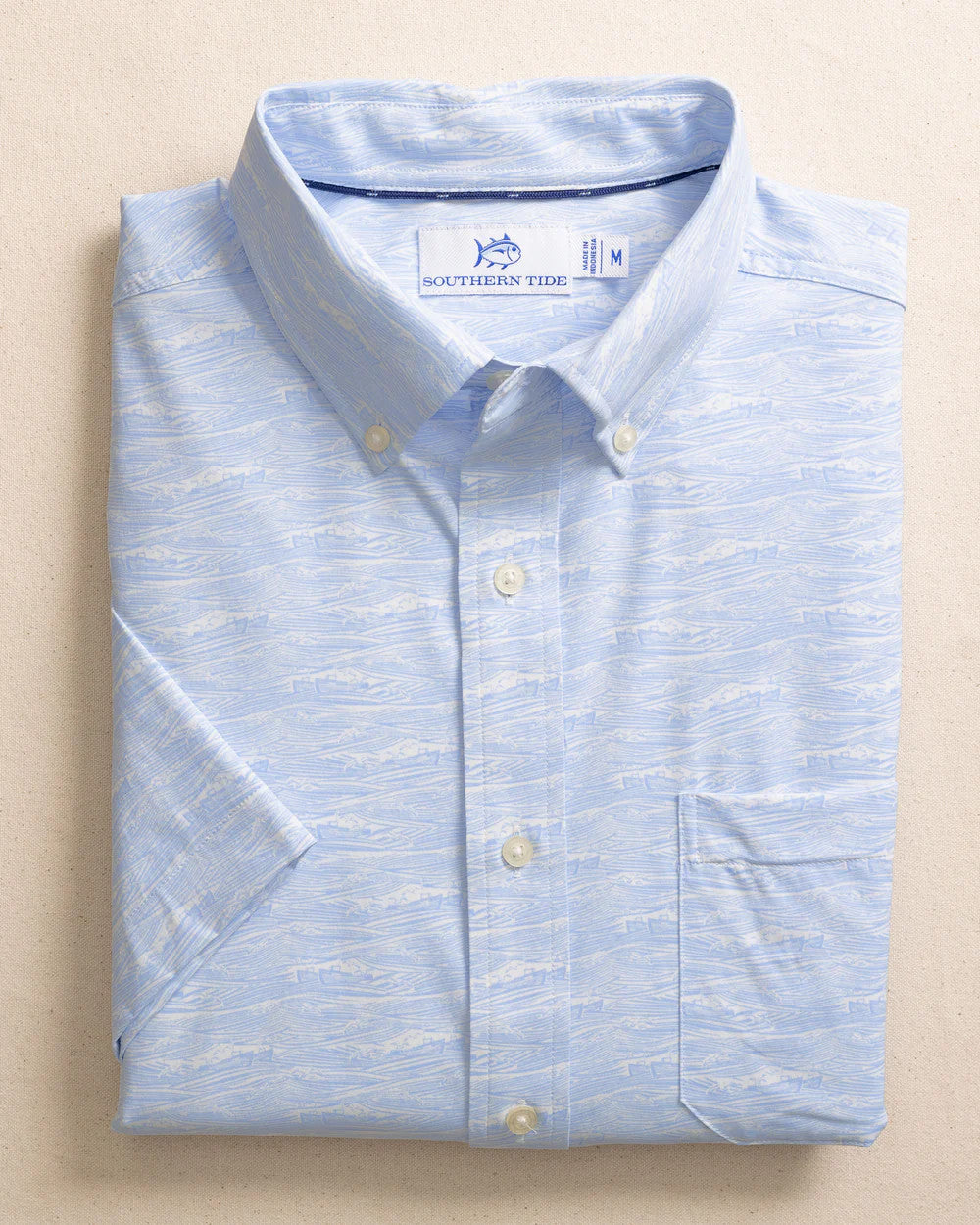 Southern Tide IC Get In Shipshape SportShirt SS Cerulean