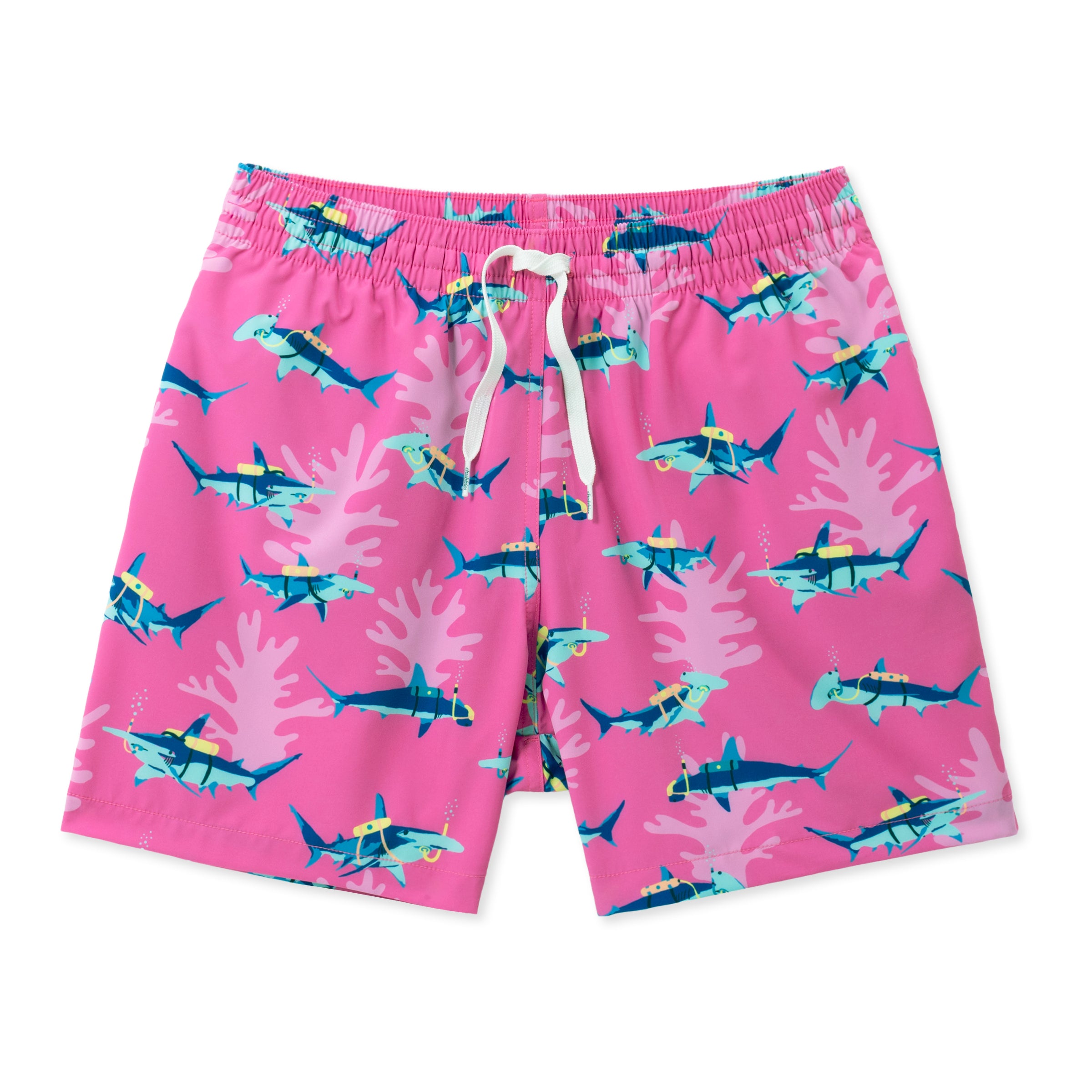 Chubbies The Great Pink Sharks 5.5" Classic Swim Trunks