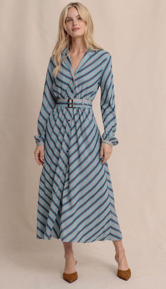 Southern Tide Clarissa Stripe Maxi Dress Dress Blue