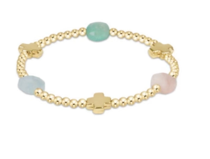 Enewton Signature Cross Admire Gold Pattern 3mm Bead SS'25 Bracelet