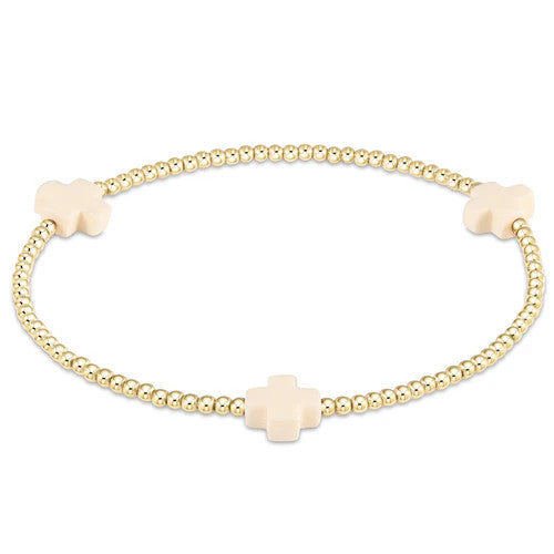 Egirl Signature Small Cross Gold Pattern 2mm FW'24 Bead Bracelet
