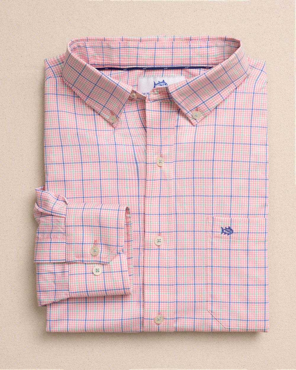 Southern Tide Coastal Breeze Edisto Island Sportshirt LS Sea Pink