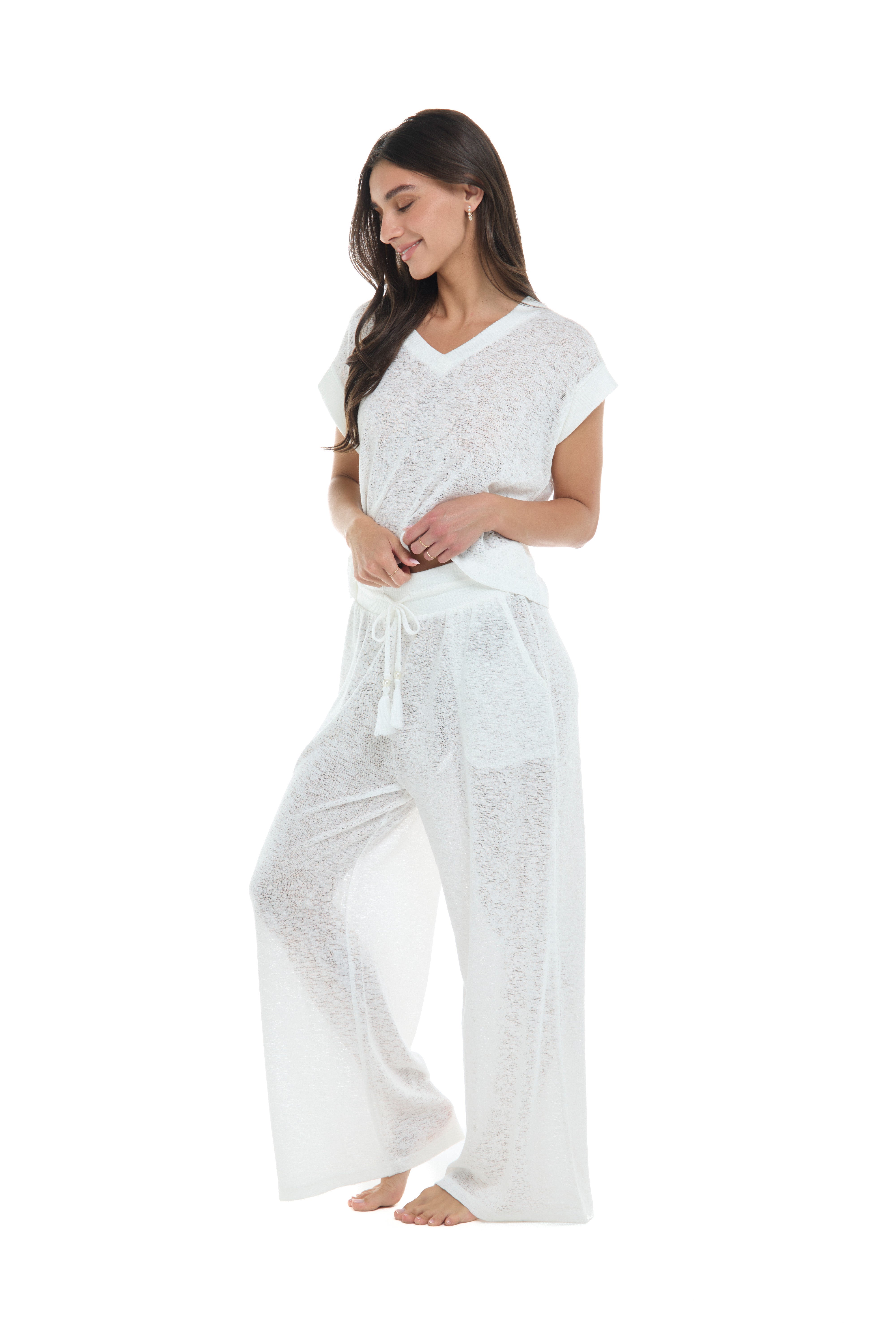 Skye Sicily Crop Top Ivory