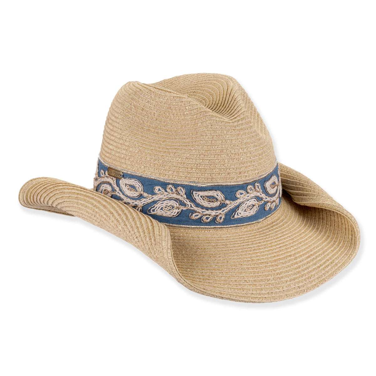Sun 'N' Sand Klea Leaf Western Brim Hat Natural