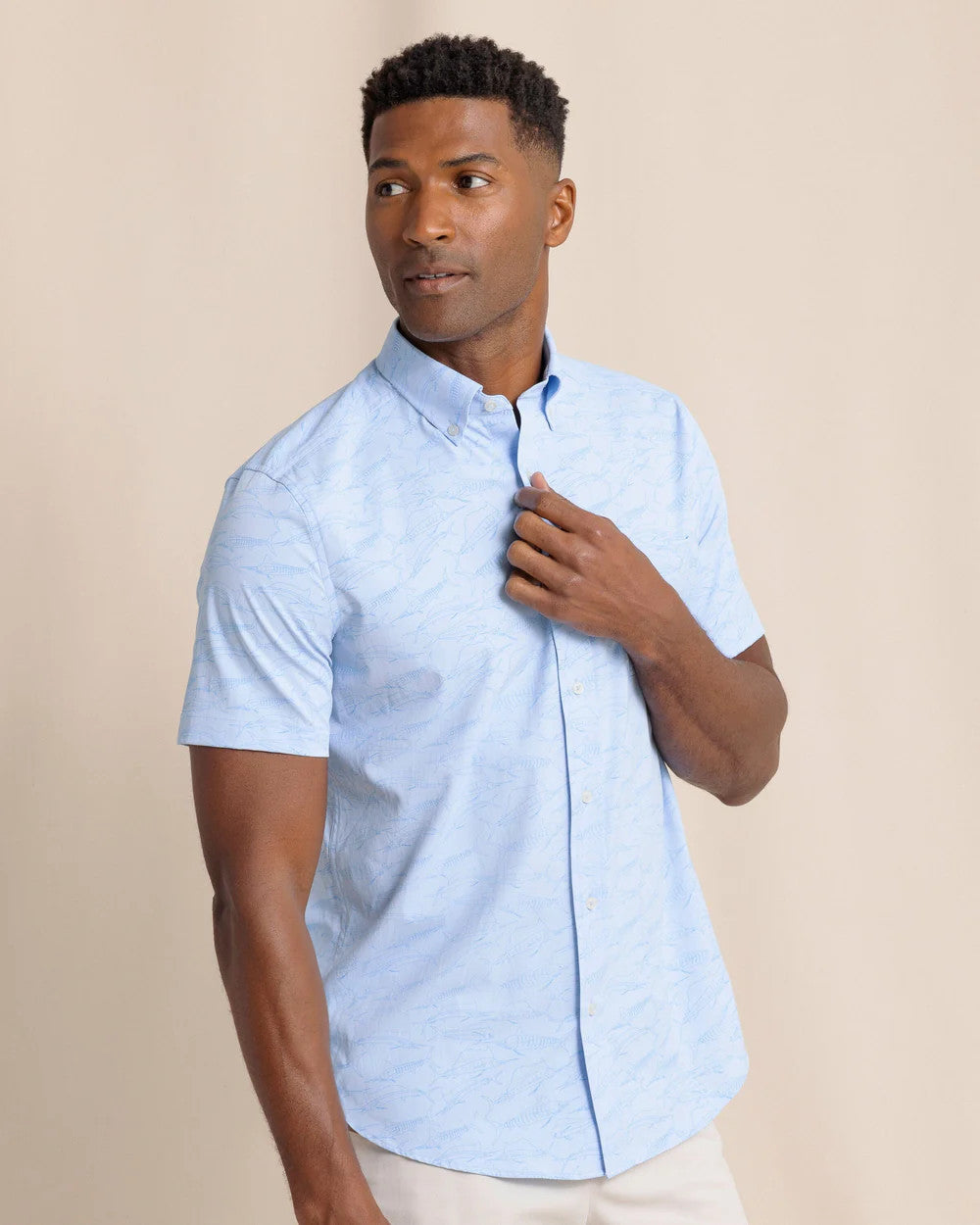 Southern Tide Intercoastal Game Fish Sportshirt SS Cerulean