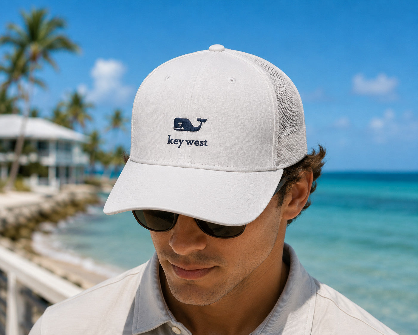 Vineyard Vines Key West Performance Trucker Hat White Cap