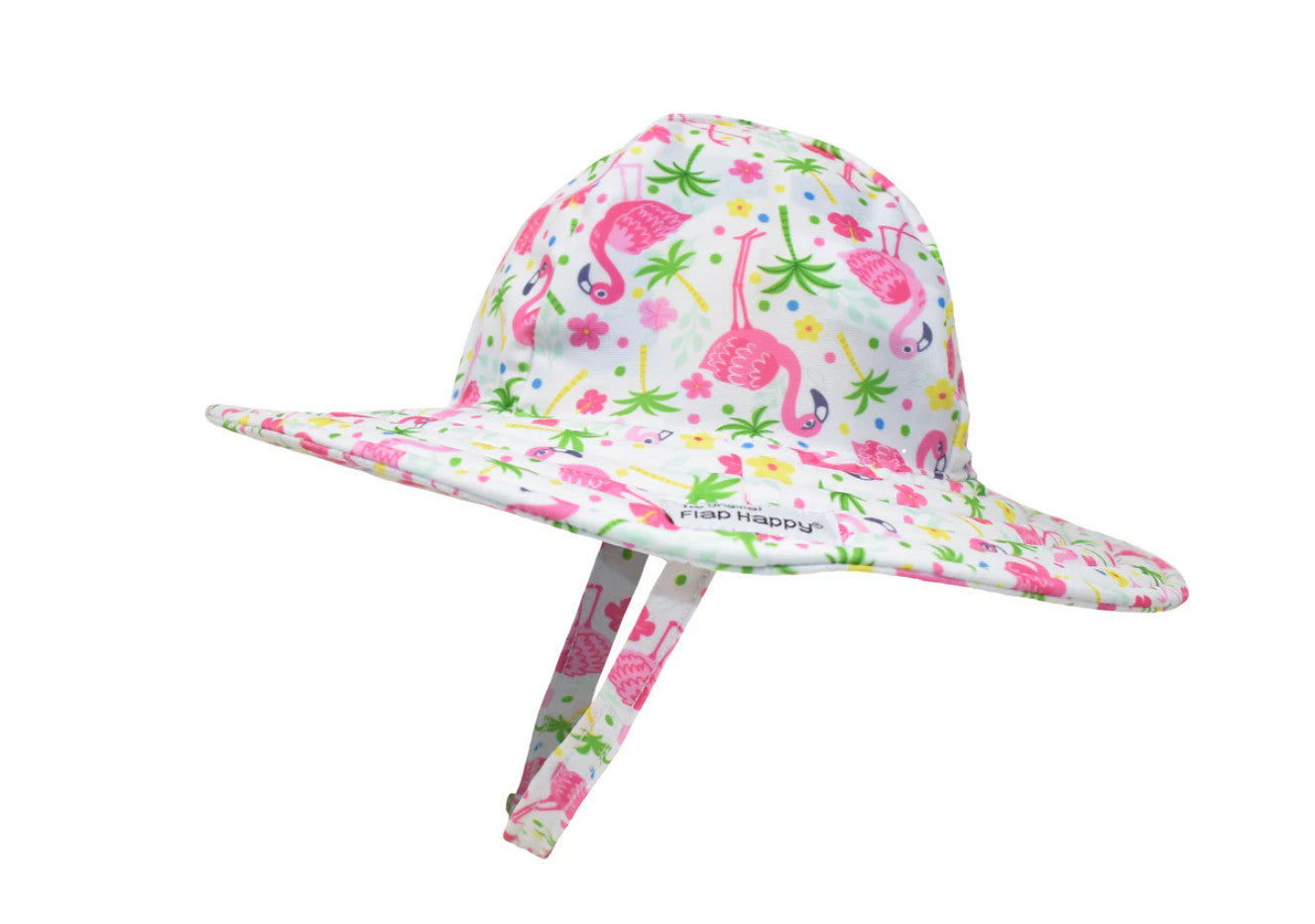 Flap Happy UPF 50+ Summer Splash Swim Hat Flamingo Party