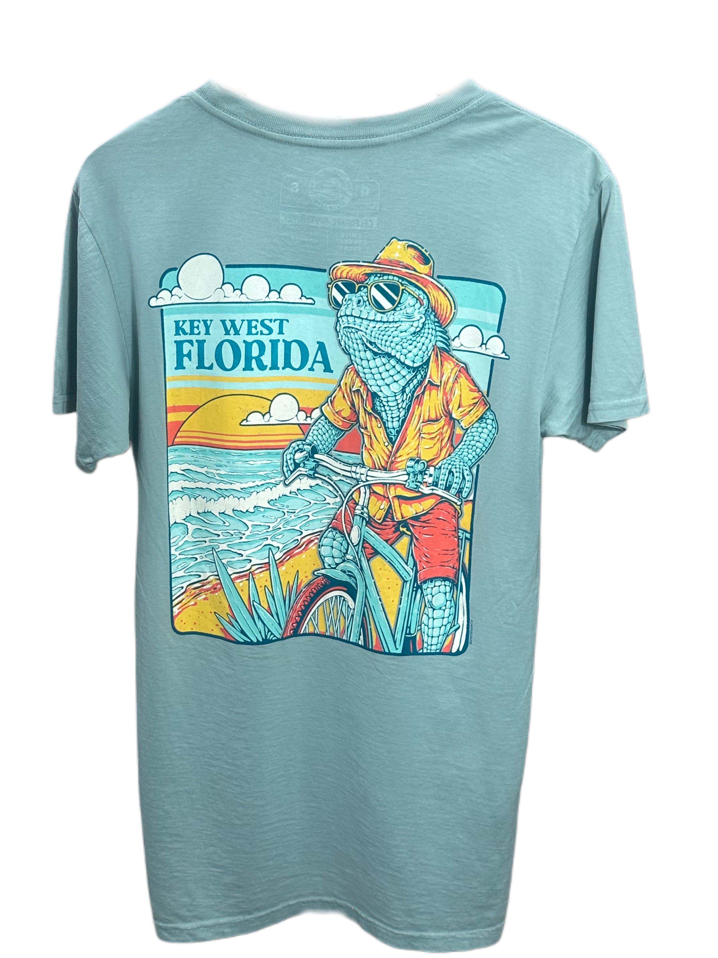 The Duck Company Iguana Biker Key West Tee SS Sage