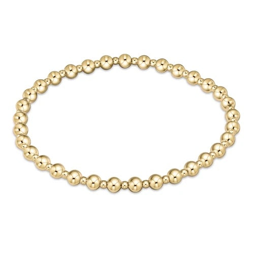 Enewton Classic Grateful Pattern 4mm Bead Bracelet Gold