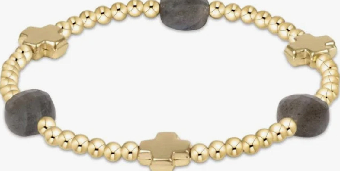 Enewton Signature Cross Admire Gold Pattern 3mm Bead SS'25 Bracelet