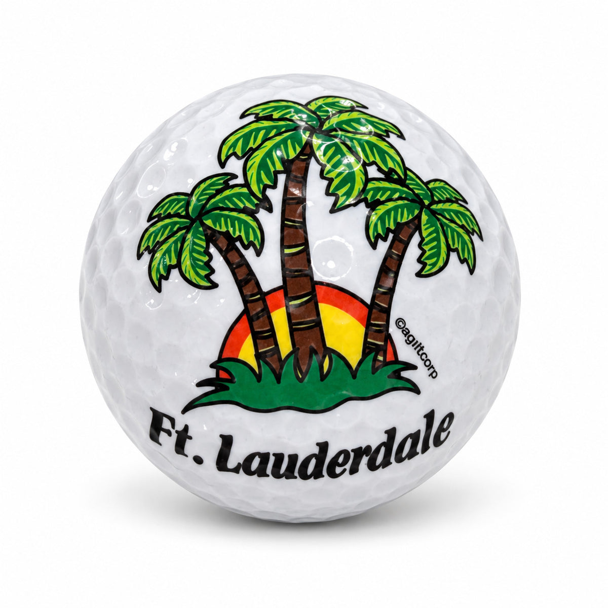 Ft. Lauderdale Palm Trees Golf Ball