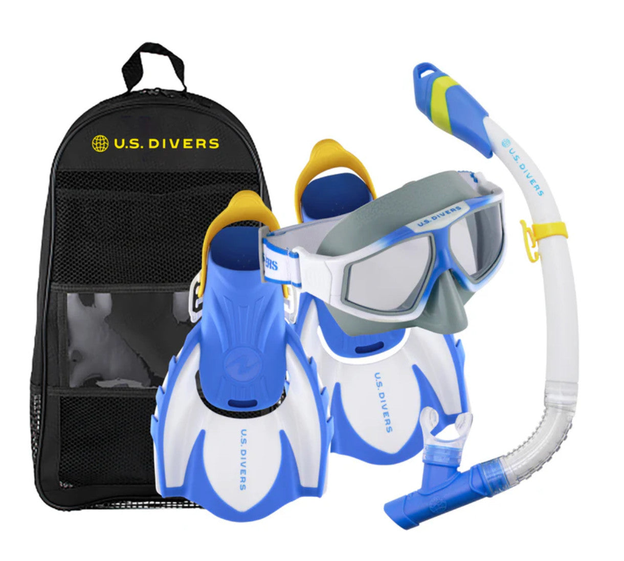 U.S Divers Avila Adult Snorkeling Set White/Blue