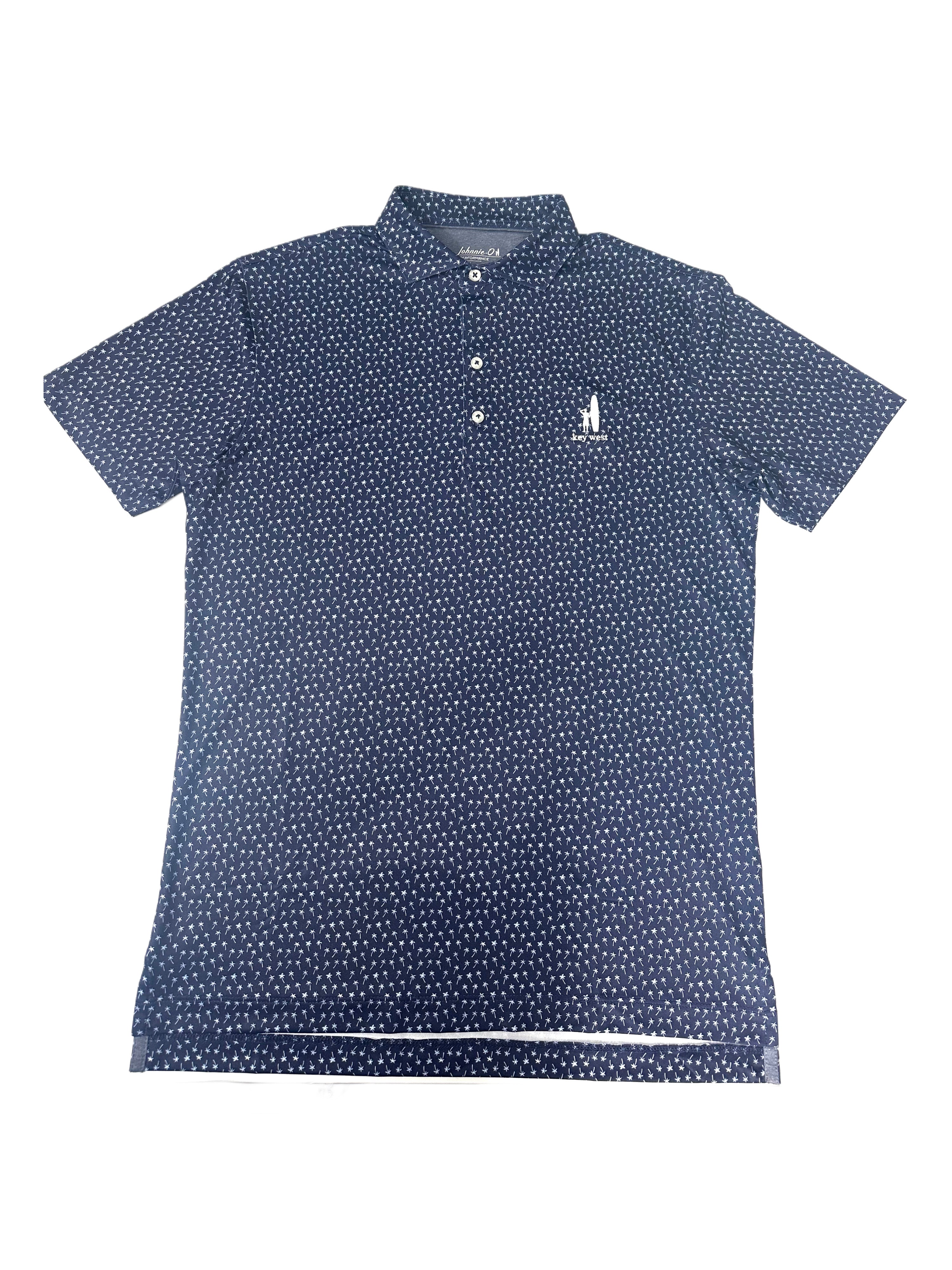 Johnnie-O Marina Palms Key West Printed Polo Navy
