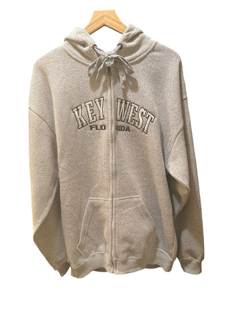 Pacific & Co Key West Zipper  Hooded Fleece Jacket Salt & Pepper