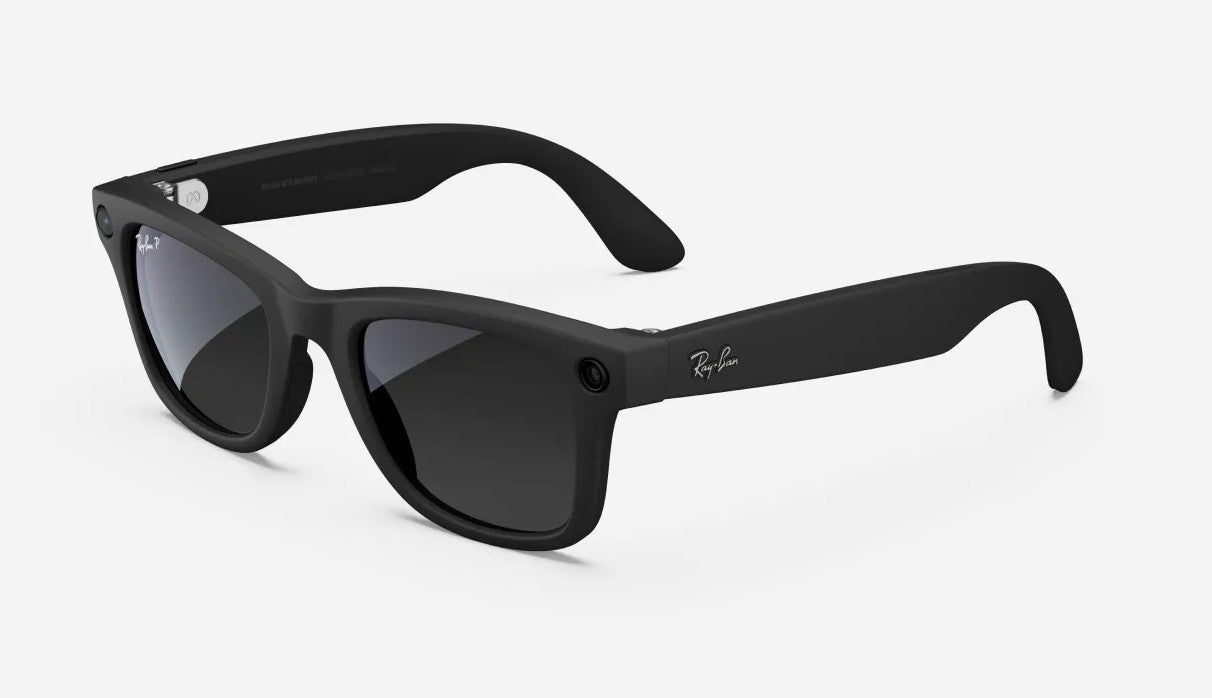 Ray Ban New Wayfarer Black w/ Polar Green Mirror Sunglasses