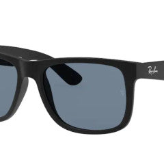 Ray Ban Justin Rubber Black Frame w/ Dark Blue Lens Sunglasses Polarized