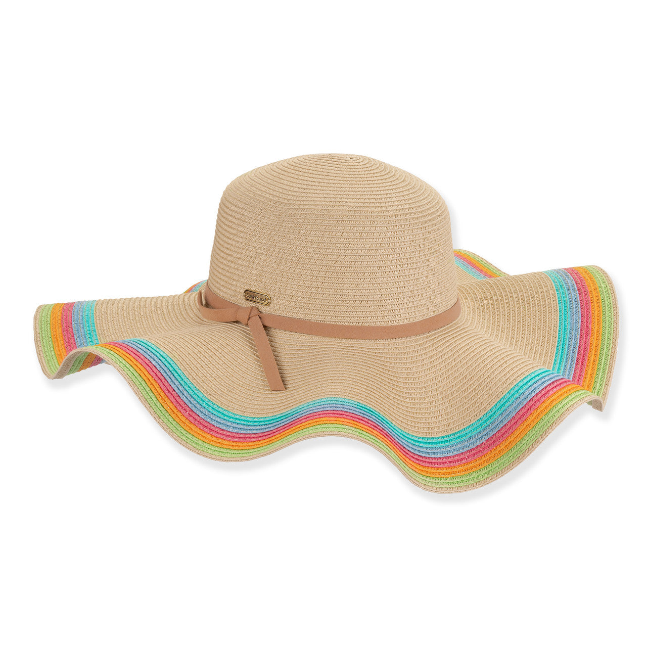 Sun 'N' Sand Addie Wavy Brim Colorful  Floppy Hat