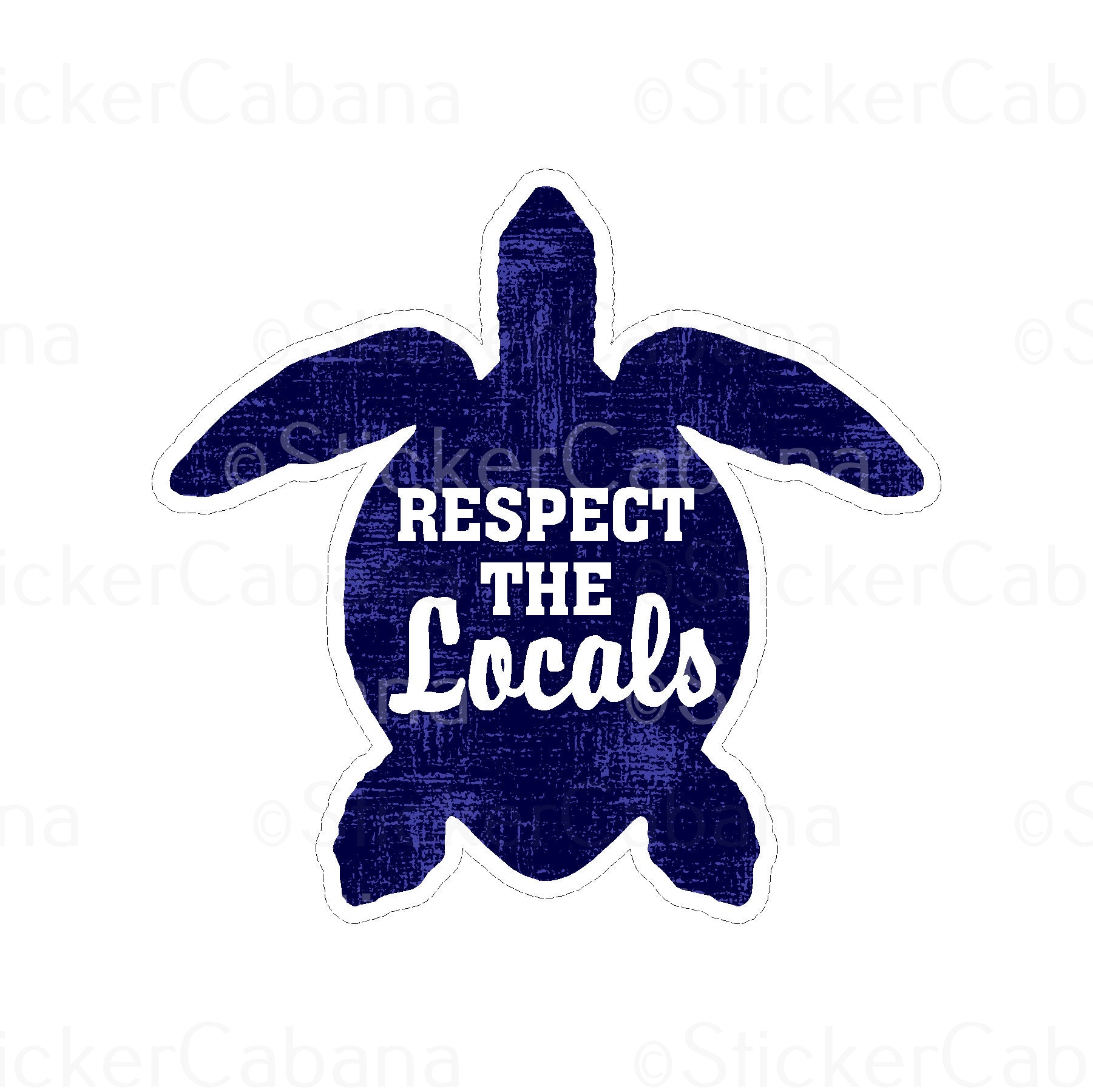 Sticker Cabana Respect The Locals Turtle Small Sticker