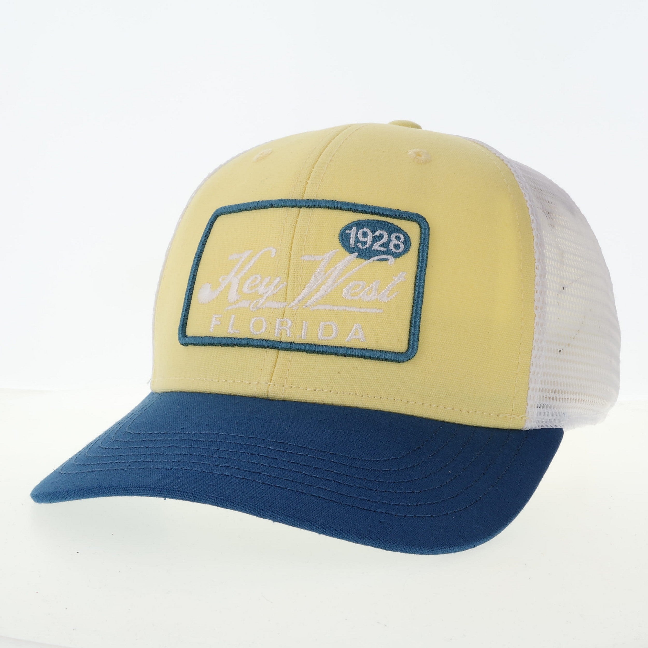 Legacy 1928 Key West Patch Trucker Hat Yellow/ Marine/ White