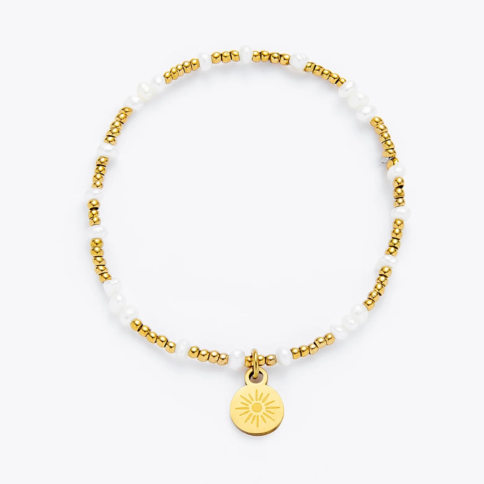 Mauka Mixed Gold & Pearl Beaded Bracelet