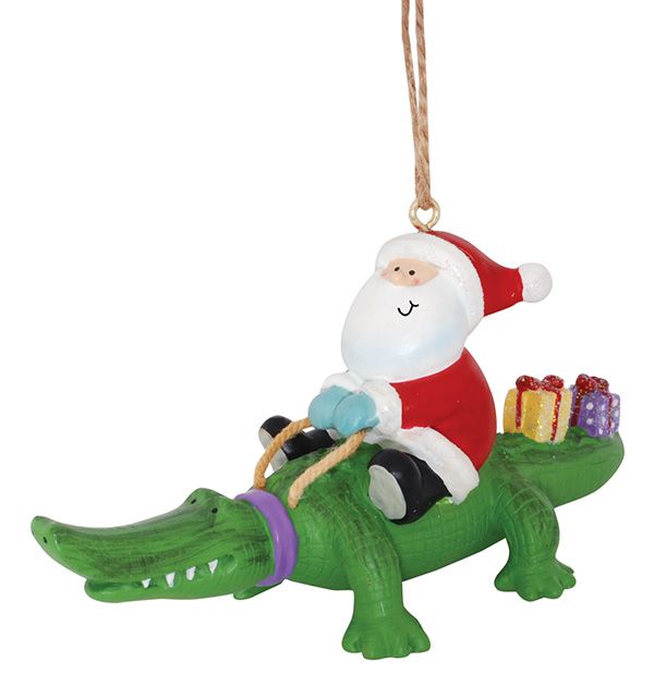 Cape Shore Santa On Gator Ft Lauderdale Ornament