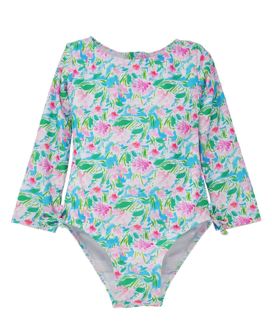 Flap Happy Charlie Rash Guard Swimsuit Lotus & Lilies