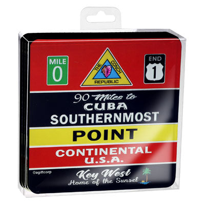 Key West Bouy Foil Paper 4" Coaster Set 4