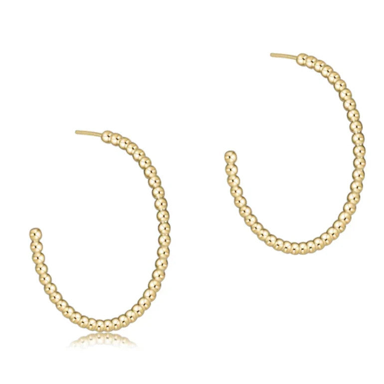 Enewton Beaded Classic 1.25 " Post Hoop 2mm Earrings Gold