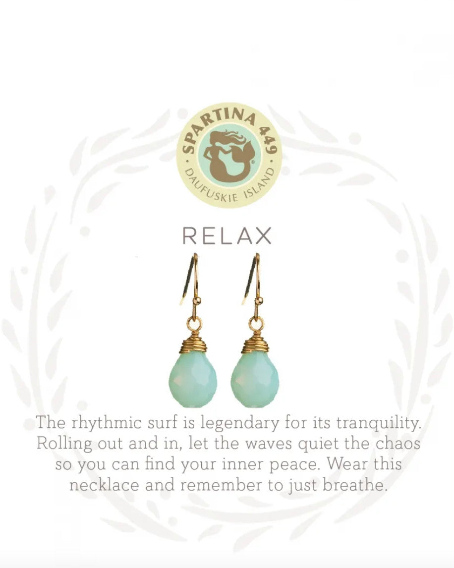 Spartina Relax Water Drop Sea La Vie  Earrings Gold