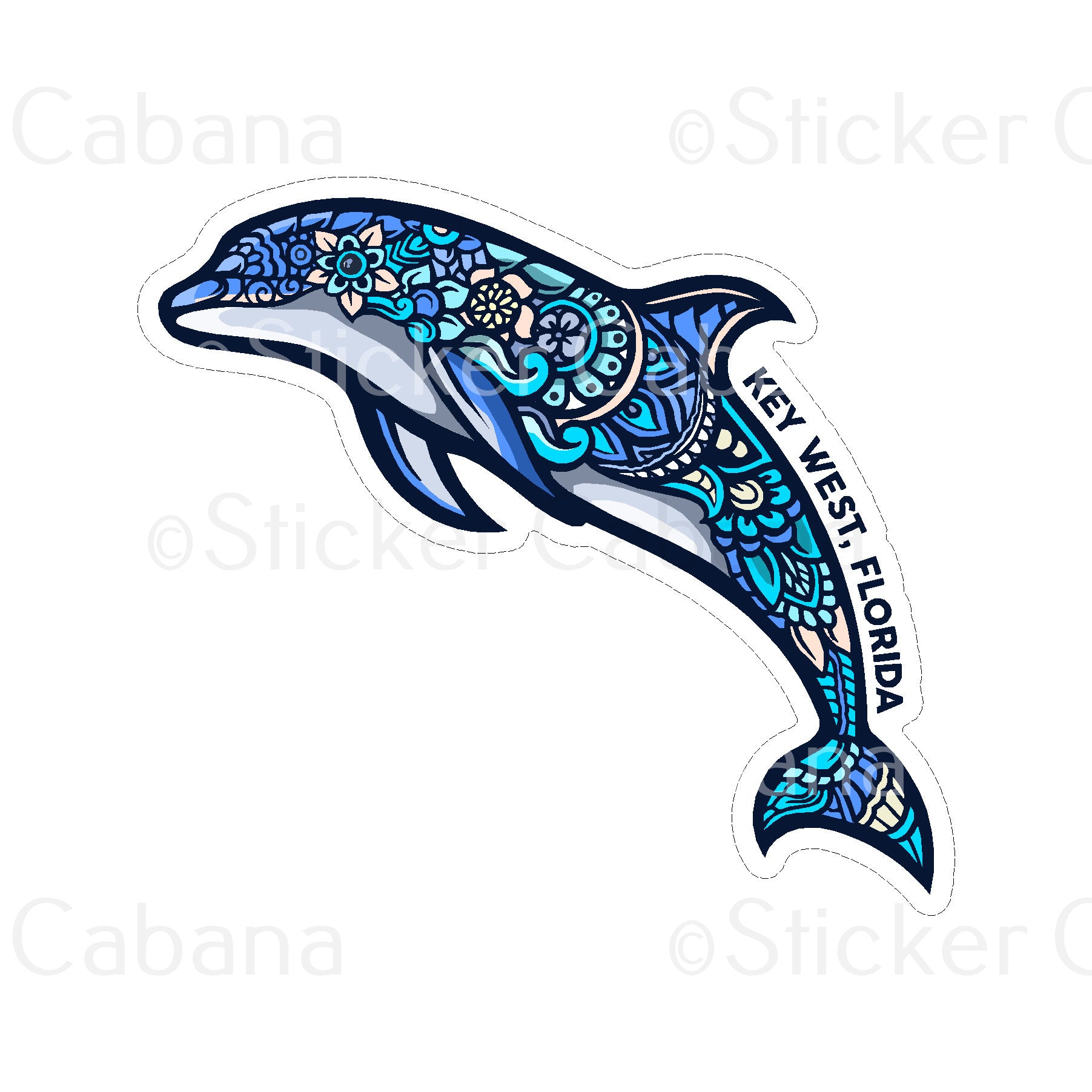 Sticker Cabana Key West Dolphin Large Sticker