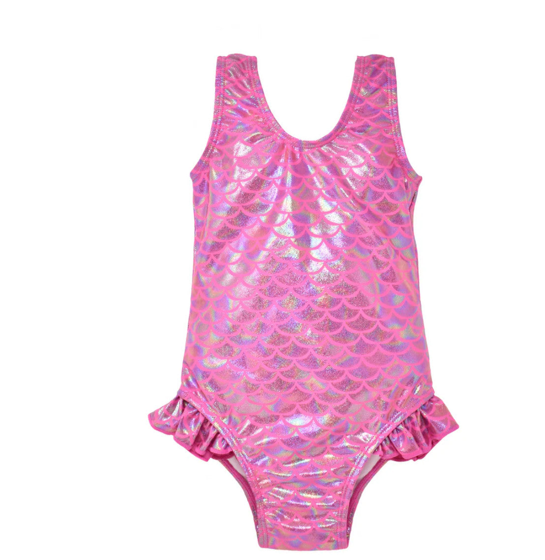 Flap Happy Delaney Hip Ruffle Swimsuit Shiny Pink Scales