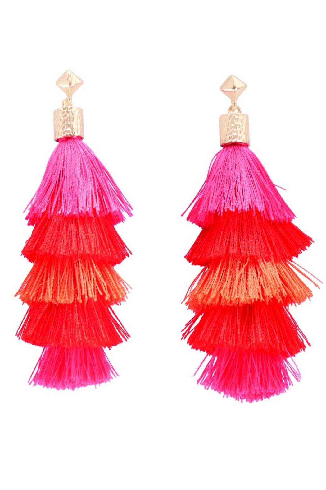 Mudpie Tiered Tassel Earrings