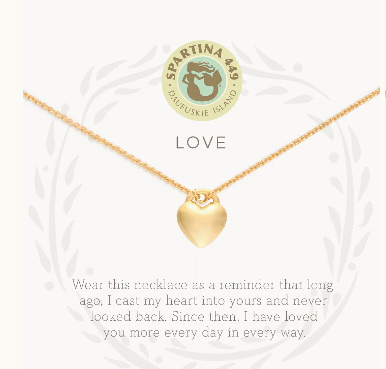 Spartina Love Heart Sea La Vie Necklace Gold