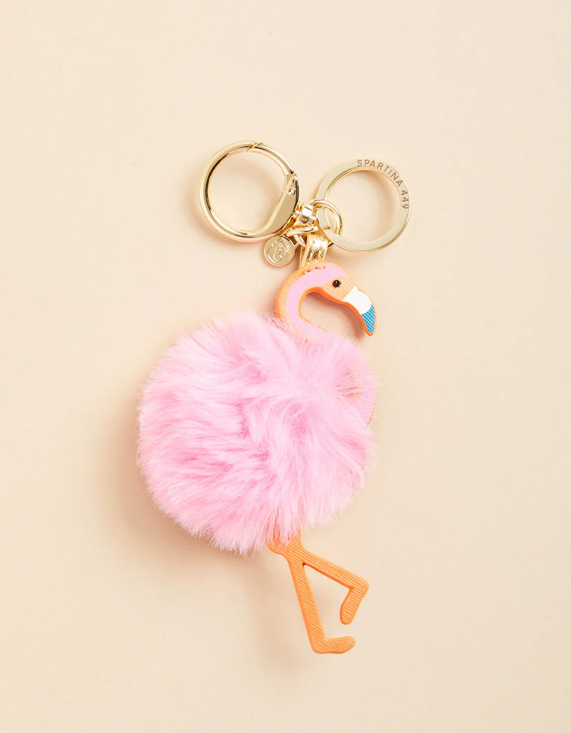 Spartina Flamingo Poof Icon Keychain